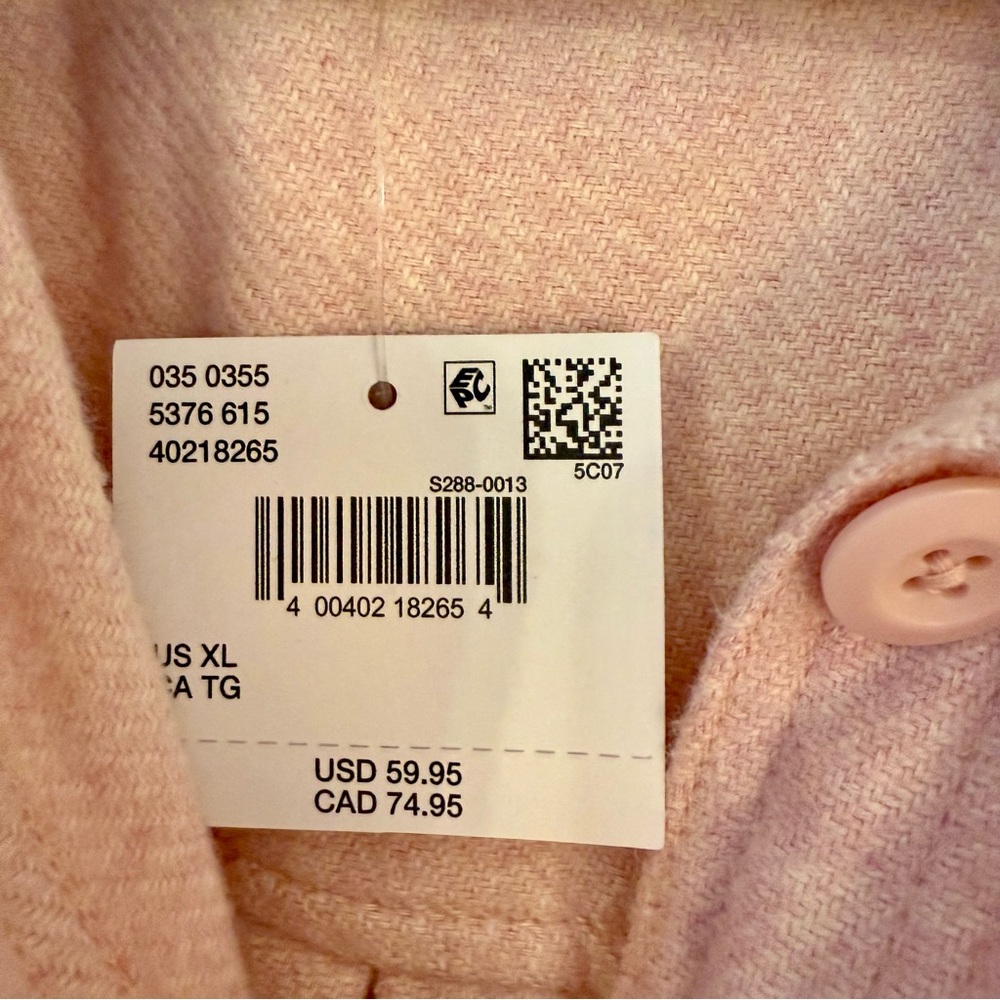 American Eagle Outfitters NWT Pink Button Down Shirt Jacket - XL - Picture 5 of 8